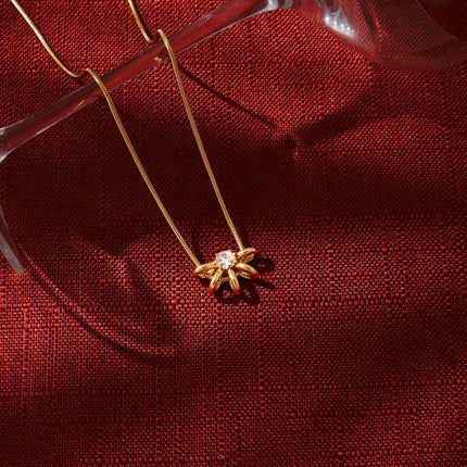 Midnight Coil Drift Serpent Zircon Pendant Necklace - view 6