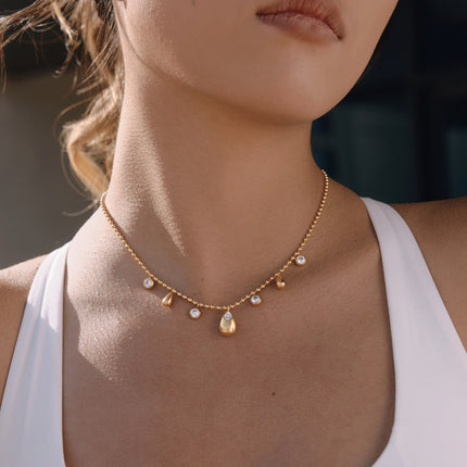 Dewdrop Glow Teardrop Zircon Pendant Necklace - view 2