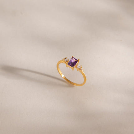 Violet Rectangle Zircon Ring - view 5