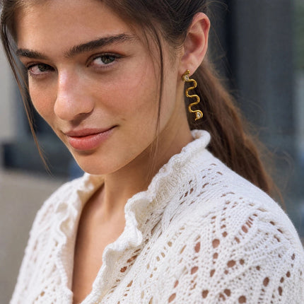 Tidal Muse Wave Zircon Drop Earrings - view 3