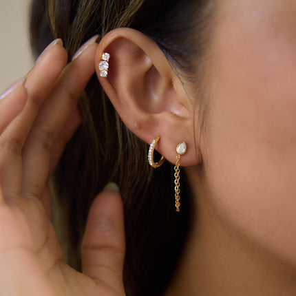 Coast Geometric Zircon Stud Earrings - view 4