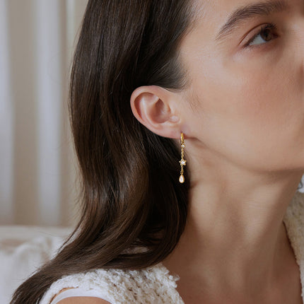 Midnight Spark Echo Star Zircon Drop Earrings - view 4