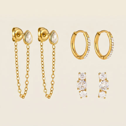 Coast Geometric Zircon Stud Earrings