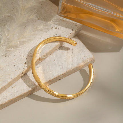 Mira Hammered Open Bangle - view 5