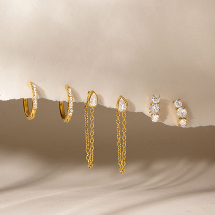 Coast Geometric Zircon Stud Earrings - view 2