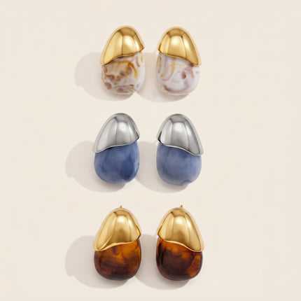 Quiet Orbit Afterglow Resin Stud Earrings