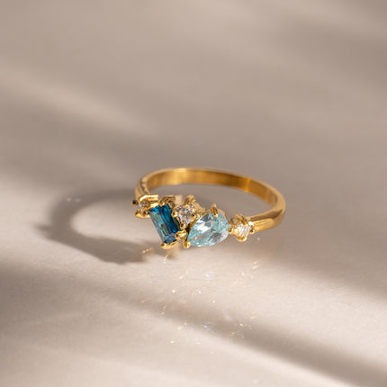 Azure Geometric Zircon Ring - view 5