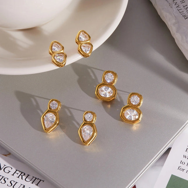 Frostlight Muse Circular Zircon Drop Earrings - view 4