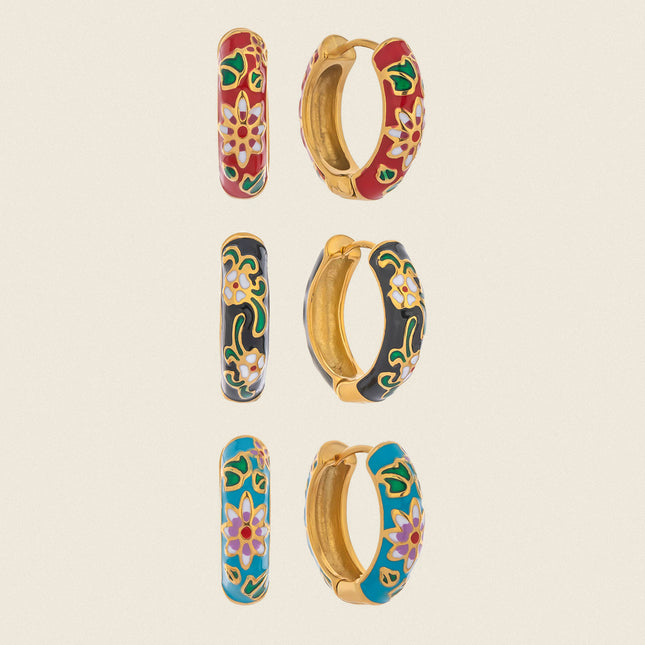 Bloom Enamel Hoops