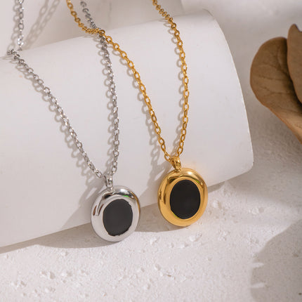 Colorwash Oval Enamel Pendant Necklace - view 5