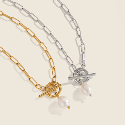 Moonlit Pearl Afterglow Circular Pearl Pendant Necklace