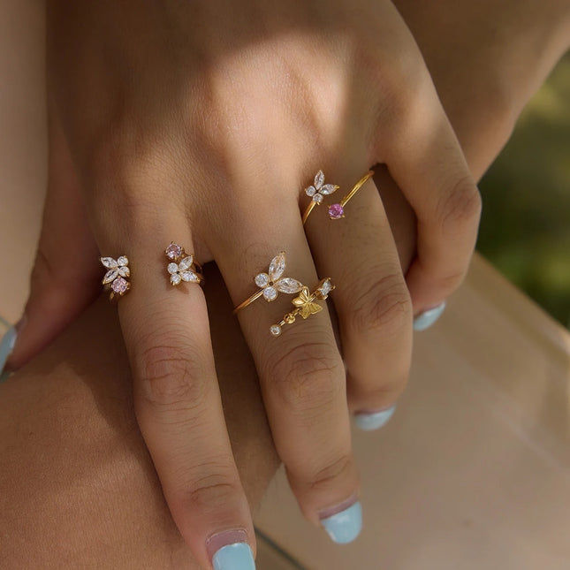 Butterfly Zircon Open Ring - view 2