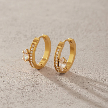 Frostlight Glow Circular Zircon Hoop Earrings - view 6