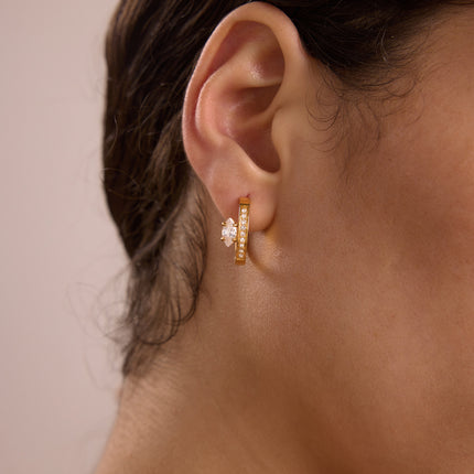 Frostlight Glow Circular Zircon Hoop Earrings - view 3