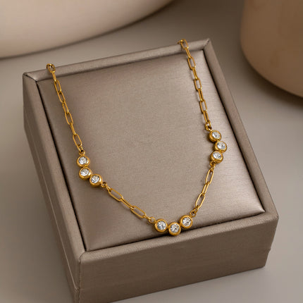 Orbit Zircon Paperclip Necklace - view 3