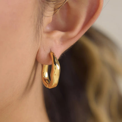 Misted Cove Poem Geometric Hoop Earrings - view 4