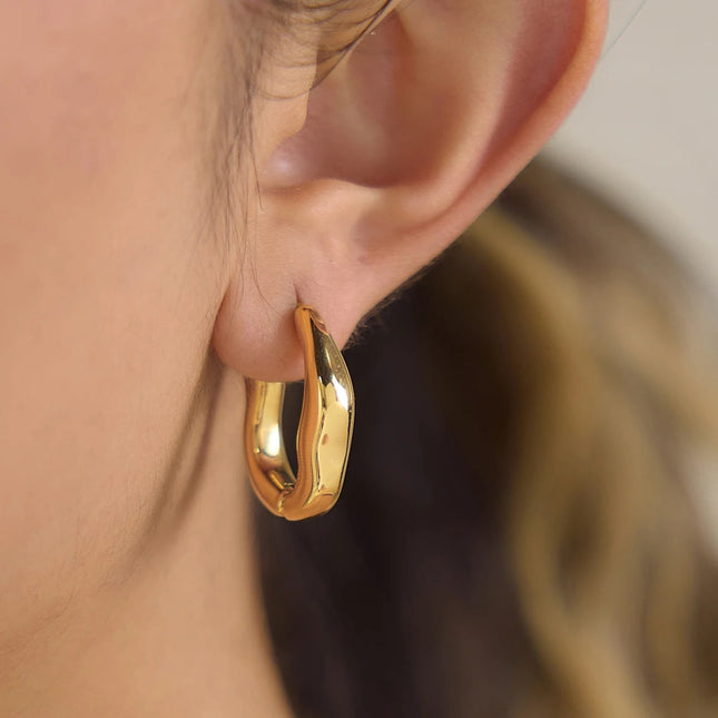 Misted Cove Poem Geometric Hoop Earrings - view 4
