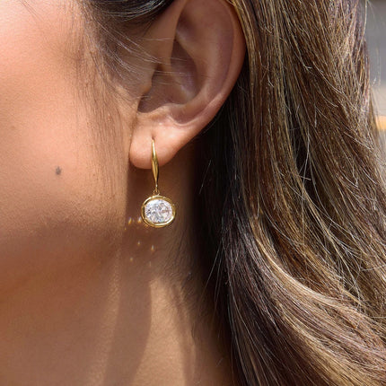 Starstone Whisper Geometric Zircon Drop Earrings - view 5