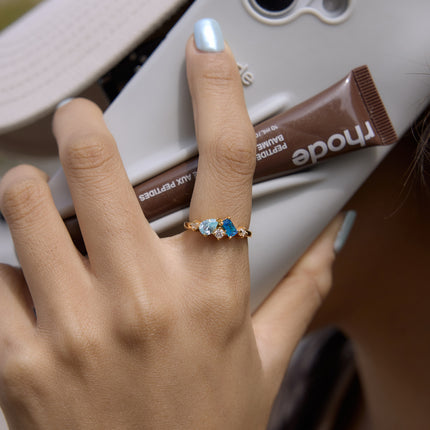 Azure Geometric Zircon Ring - view 2