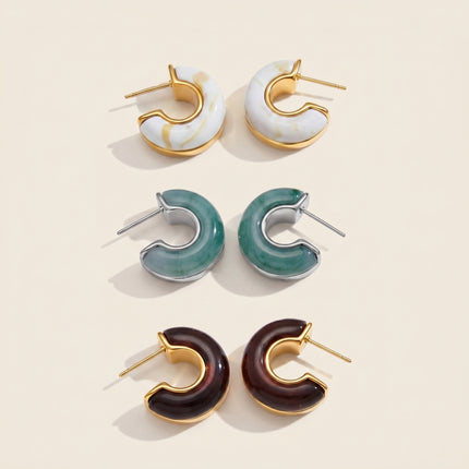 Velvet Current Promise Curved Resin Stud Earrings