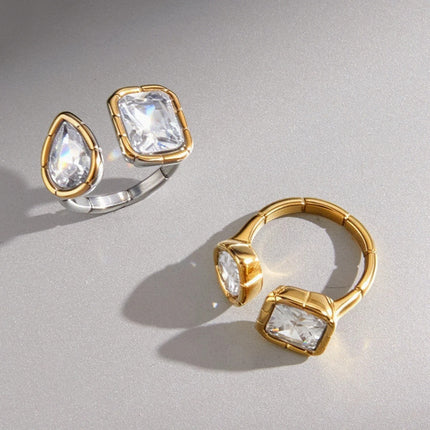 Starstone Glow Geometric Zircon Open Ring - view 5
