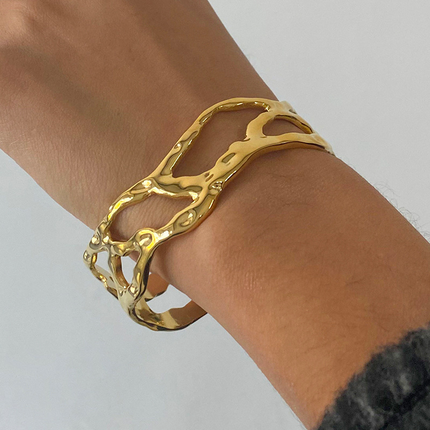Halo Hollow Cuff Bracelet - view 2