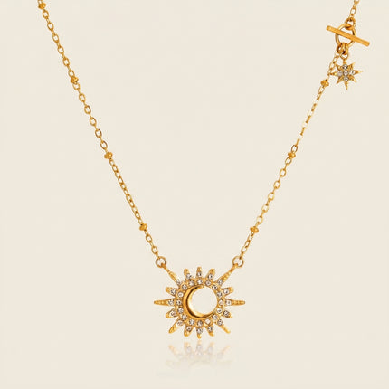 Midnight Spark Trace Star Crystal Pendant Necklace - view 2
