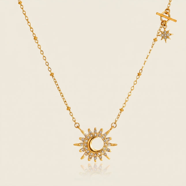 Midnight Spark Trace Star Crystal Pendant Necklace - view 2