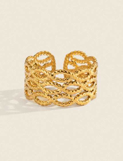 Sculpted Light Gleam Circular Open Ring - view 2