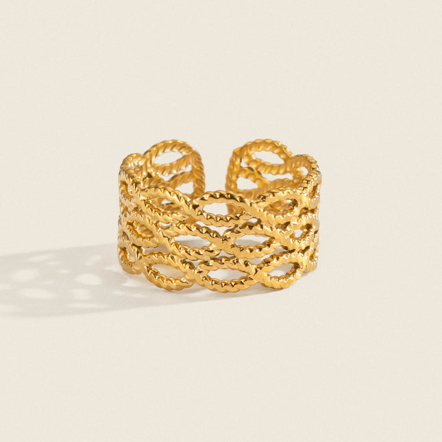 Sculpted Light Gleam Circular Open Ring - view 2