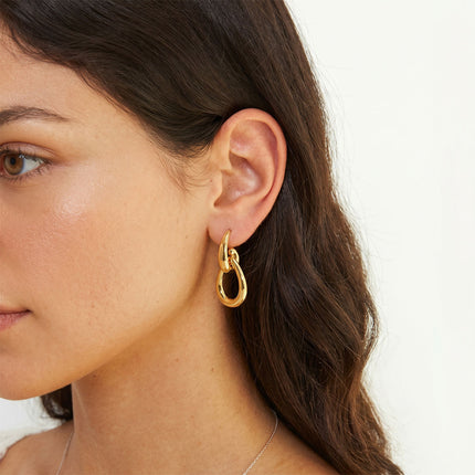 Dewdrop Echo Teardrop Hoop Earrings - view 3