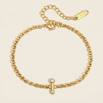 Fine Link Gleam Zircon Chain Bracelet
