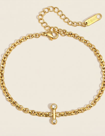 Fine Link Gleam Zircon Chain Bracelet
