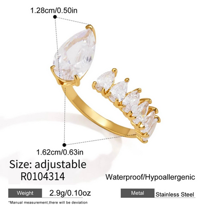 Bright Facet Fable Geometric Zircon Open Ring - view 8