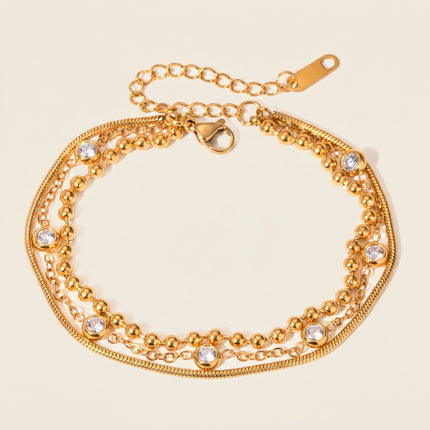 Fine Link Trace Zircon Chain Bracelet
