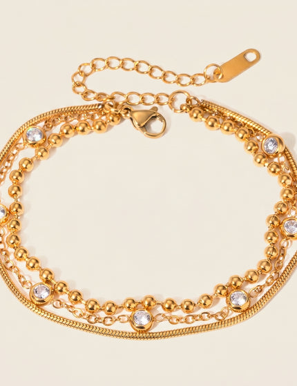 Fine Link Trace Zircon Chain Bracelet