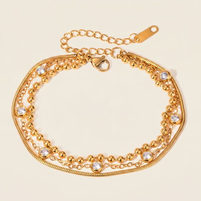 Fine Link Trace Zircon Chain Bracelet