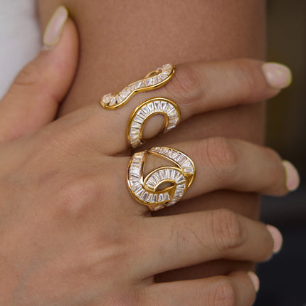 Twined Twisted Rhinestone Ring - view 3