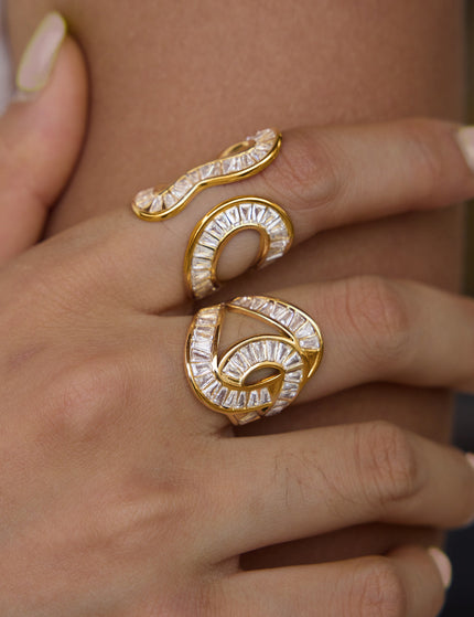 Twined Twisted Rhinestone Ring - view 3