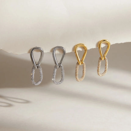 Frostlight Whisper Circular Zircon Drop Earrings - view 5