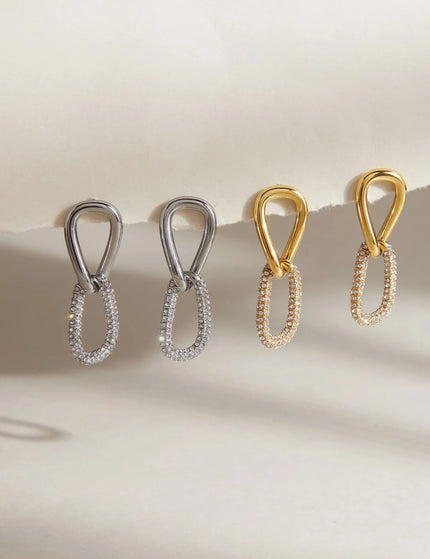 Frostlight Whisper Circular Zircon Drop Earrings - view 5