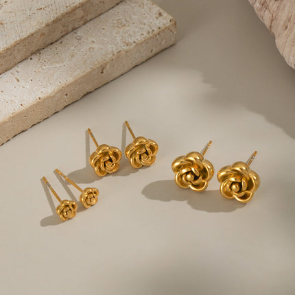 Petal Glow Floral Pearl Stud Earrings - view 5