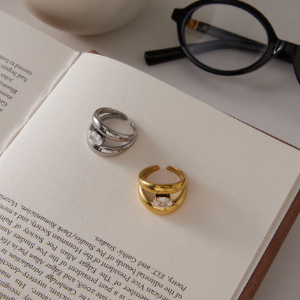 Starstone Drift Oval Zircon Open Ring - view 5