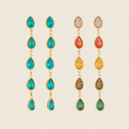 Night Compass Echo Star Zircon Drop Earrings