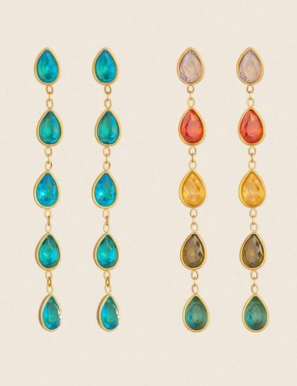 Night Compass Echo Star Zircon Drop Earrings