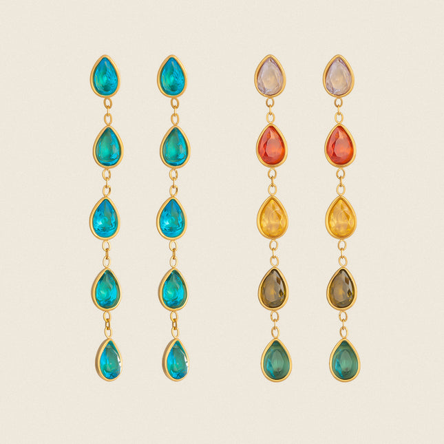 Night Compass Echo Star Zircon Drop Earrings