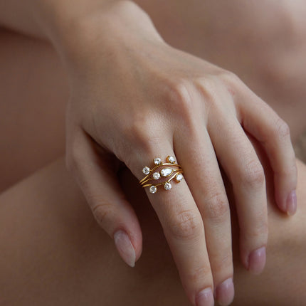 Secret Vow Current Heart Zircon Stackable Ring - view 3