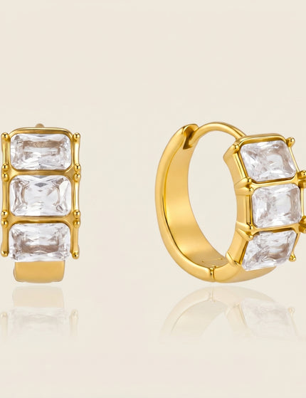 Bright Facet Ritual Zircon Hoop Earrings
