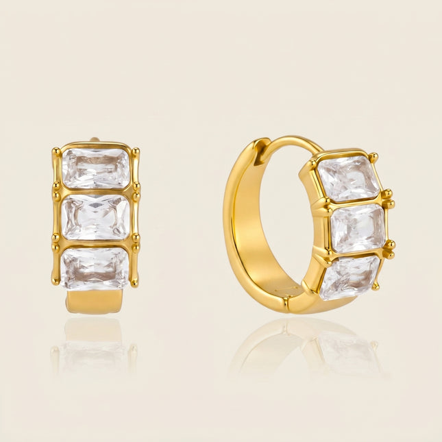 Bright Facet Ritual Zircon Hoop Earrings