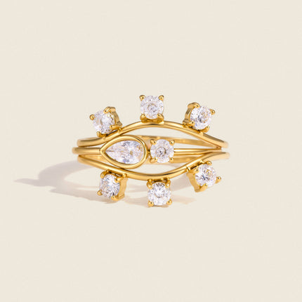 Secret Vow Current Heart Zircon Stackable Ring